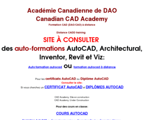 cad-academy.com: formation autocad formation cad à distance diplome autocad
formation cad pour apprendre autocad à distance. cours pour apprendre autocad et possibilités d'obtention de certificats par des tests et examens ainsi que l'obtention de diplomes autocad