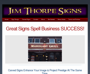 jimthorpesigns.com: Classic Carved Gold Leaf Signs Spell Business Success! - Genuine Gold Leaf Radiates Beauty and Captivates Attention! - Increase Your Cash Flow and Explode Your Income!
Carved signs enhance your image and project prestige at the same time. We specialize in the art of dazzling dimensional signage for your business or enterprise.