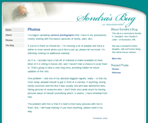 sondrasbug.org: Sondra’s Bug
Sondra’s Bug - …