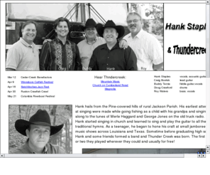 thundercreekband.com: Hank Staples & Thundercreek
Hank offers southern rock and classic country