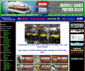 alcoagoodtimes.com: Knoxville Motorcycles, Tennessee PWC Personal Watercraft Pontoon, Harris FloteBote, Yamaha,Kawasaki, JetSki Waverunner Dirt Bike
Knoxville Motorcycles,Louisville,  Maryville, TN,Tennessee, Alcoa Good Times Kawasaki, Atv, motorcycles, Used motorcycle accesories Pontoon boats, motorcycle parts, PWC, PWC accessories, utility vehicles, scooters, Yamaha, Kawasaki, Bombardier