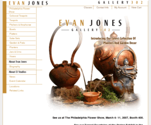 evanjonesstudios.com: Evan Jones Studios
Evan Jones is a ceramics artist who has developed both low fire earthenware, high fire stoneware, and porcelain forms and glazes.