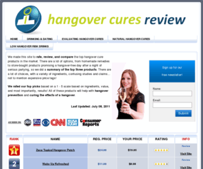 hangovercuresreview.com: Hangover Cures Review - rate, compare, and analyze hangover cures
Hangover Cures Review is a review site to rate, compare, and analyze the hangover cures available in the market.
