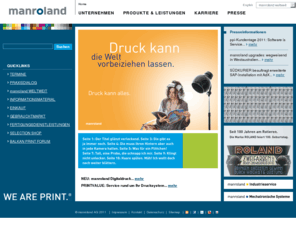 dicoweb.com: manroland AG - Fertigungsdienstleistungen
manroland AG - Fertigungsdienstleistungen