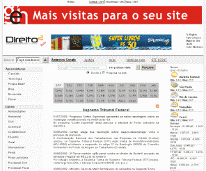 direito2.com.br: Direito 2 - Notícias do direito
Direito 2 é o maior acervo de notícias da área de Direito da lingua Portuguesa, com mais de 500 mil notícias desde 1998.