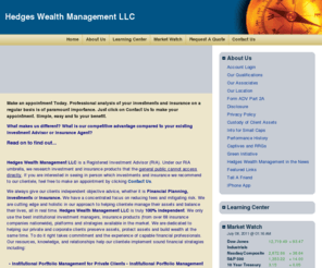 hedgeswealthmanagement.com: HEDGES WEALTH MANAGEMENT LLC
<p> Kevin N. Hedges, Managing Partner, Hedges Wealth Management LLC, Independent & Objective. Investment & Insurance Services, based in Charlotte NC & Charleston SC.</p> 