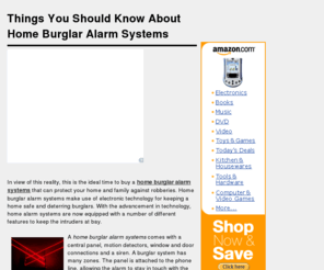 homeburglar-alarmsystems.com: HOME BURGLAR ALARM SYSTEMS > >  Home Burglar Alarm Systems Tips | HOME BURGLAR ALARM SYSTEMS Guide
Find the best home burglar alarm systems.  Includes sites related to home burglar alarm systems you can access from here!