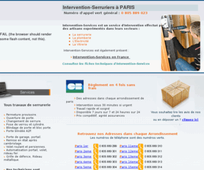 intervention-serrurier.com: Serrurier Paris
Intervention-Serruriers - Des artisans spécialisés dans chaque arrondissement de Paris - Travail rapide et soigné,  prix compétitifs! Tel: 0 805 889 023