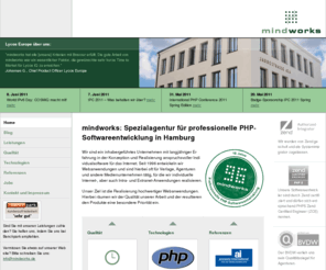 mindworks.de: mindworks GmbH: Professionelle PHP-Softwareentwicklung in Hamburg
mindworks entwickelt seit 1996 maßgeschneiderte Webanwendungen. Wir realisieren in PHP komplexe und qualitativ hochwertige Speziallösungen nach offenen Standards.