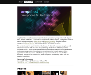 ampmusic.org: Amp Music
Amp is a new music group based in New York City that grapples with experimental, electroacoustic, gestural, or situational compositional trends.