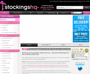 stockingshq.net: Stockings HQ: Stockings, Tights, Suspenders & Hold-ups From The UK Tights And Stockings Shop & Forum Site
Stockings, Tights, Hold-ups & Suspender Belts: Huge Selection, GREAT Prices, Ultra FAST Delivery, & Unrivalled Service Since 2000. Enjoy The Finest UK Tights & Stockings Site And Explore The Hosiery Discussion Forums.
