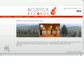 acustica-records.de: Jan Žáček - ACUSTICA RECORDS
Jan Žáček, Tonmeister ACUSTICA-Studio