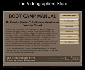 videographerstore.com: The Videographers Store - Training Materials for Videographers - Instructional Videos, Manuals and more by Jenny Lehman
