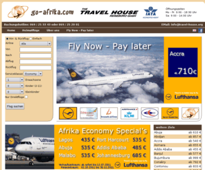 fly-africa.com: go-afrika.com - Cheap Flights to Lagos, Accra, Banjul, Asmara, Lome and many more. Fly now - pay later
