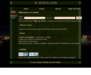 s-wars.org: s-wars.org - Browsergame
s-wars - the new browser game. Discover the complex world with many other players.