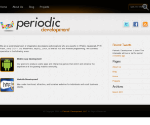 periodicdev.com: Periodic Development, LLC | Developing Software Periodically
Periodic Development, LLC is a developer of mobile applications on the Android and iOS platforms