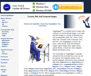 imagemagick.org: ImageMagick: Convert, Edit, Or Compose Bitmap Images
Use ImageMagick to convert, edit, or compose bitmap images in a variety of formats.  In addition resize, rotate, shear, distort and transform images.