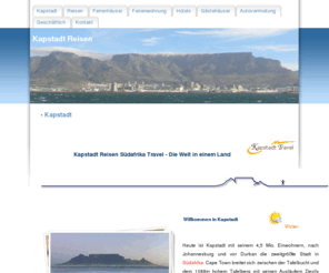 kapstadt-travel.de: Kapstadt Reisen - Travel Südafrika Unterkunft
Kapstadt Reisen und Travel - Erleben Sie den Tafelberg in Cape Town, die Waterfront & Camps Bay. Falls Sie ein Ferienhaus, Ferienwohnung, Hotel oder Gästehaus suchen - wir sind Ihr Ansprechpartner in Südafrika Unterkunft