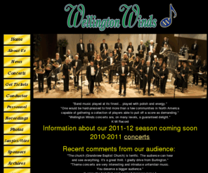 wellingtonwinds.ca: Wellington Winds - Waterloo Region, Ontario, Canada
The Wellington Winds is a concert band of some of Central Ontario's finest musicians. Located in Waterloo, Ontario, Canada, many of our members are performing professionals or are music educators.