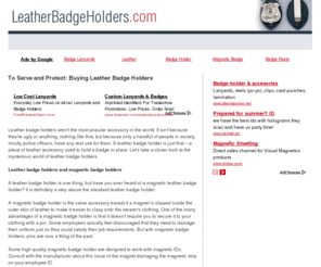 leatherbadgeholders.com: LeatherBadgeHolders.com - Leather ID Badge Holders | Leather Badge Holders | Badge Holders | Custom Badge Holder
LeatherBadgeHolders.com is your one-stop resources and guide in leather badge holders.