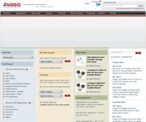 myavago.com: Avago Technologies Homepage
Avago Technologies is a leading supplier of analog interface components for communications, industrial and consumer applications. With a global employee presence, Avago provides an extensive range of analog, mixed-signal and optoelectronic components