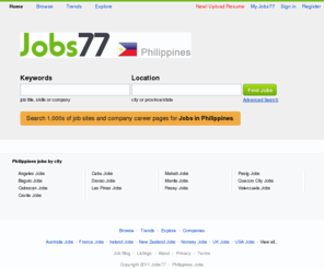 phjobs77.com: Philippines Jobs
Philippines jobs for free! View 1,000s of jobs and launch a career in Philippines. New jobs and resumes daily.
