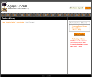 agapechords.com: Agape Chords - Guitar Chords for Christian Songs
hymns parise and worship guitar chords