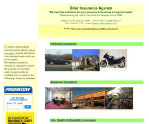 brieragency.com: Brier Insurance Agency Home Page
Brier Insurance Agency - Agents and Brokers of Insurance. Home, Auto, Business, RV, Motorcycle, Boat, Life, Health