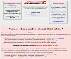 enlevements.ch: Alerte enlèvement suisse
Centrale d'alerte enlèvement Suisse