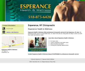 esperancehealthandwellness.com: Chiropractic Esperance, NY - Esperance Health & Wellness
Esperance Health & Wellness provides chiropractic services to Esperance, NY. Call 518-875-6420 Today for Professional Chiropractic Service.