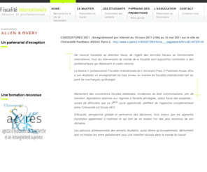 m2fiscaliteinternationale.com: Accueil
Master 2 Fiscalité Internationale, classé n°1 par SMBG. Bienvenue sur le site de l'association.