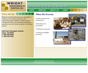 wrightenvironmentalservices.com: environmental construction, engineering ,Tank Removal and Installation
Wright Environmental Services, Inc. specializes in complex environmental construction and engineering projects. Above ground Tank Removal,Underground Tank Removal, Above ground Tank Installation,Underground Tank Installation,groundwater treatment systems construction, soiltreatment systems construction, environmental remediation services,