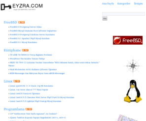 eyzra.com: EYZRA.COM | Engin ZEYBEKOĞLU HAYRATI
Engin ZEYBEKOĞLU HAYRATI, server, linux, http, ubuntu, cherokee, postgresql, windows, programlama, lamp, sql, fedora, opensuse, mysql, php, lighttpd, apache, freebsd, sql server 2008