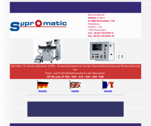 supromatic.com: SUPROMATIC / JUNG Flachschleifmaschine n / gebraucht / überholt / retrofit
SUPROMATIC Schleifmaschinen - exklusiver JUNG Kooperationspartner bei der Generalüberholung von gebrauchten Profil- und Flachschleifmaschinen der Typen HF, JF, HFR