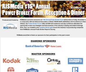 powerbrokerevent.com: Sponsors of RISMedia's 15th Annual Power Broker Events at 2010 NAR
