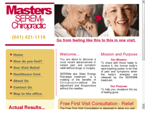 drronmasters.com: Symptom Relief Now
Instant pain and symptom reduction with natural application of the SEREM chiropractic technique.