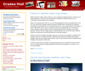 oradeamall.ro: Oradea Mall - Proiecte Mall-uri in Oradea - Poze si Informatii La Zi
Oradea Mall - fotografii, articole, video, stiri la zi si informatii despre proiectele de mall-uri din Oradea si Romania