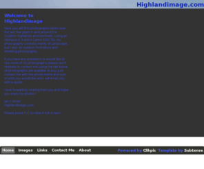 highlandimage.com: Highlandimage.com: Welcome to Highlandimage
Landscape, wedding, outdoor portrait photography.
Digital image touch up.