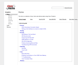 ciscohacks.com: Cisco Hacks
Cisco Hacks: Tips, tricks and articles about Cisco products...