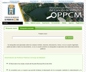oppcm-eafit.info: Observatorio de politicas públicas del concejo de Medellín - OPPCM
Observatorio de politicas públicas del concejo de Medellín - OPPCM
