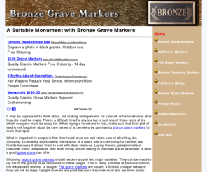 bronze-grave-markers.com: Bronze Grave Markers - Bronze Grave Markers
Bronze Grave Markers shows the benefits of getting Bronze Grave Markers.