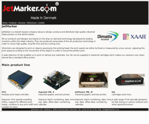 jetmarker.com: Jetmarker.com   e-mail:  info@jetmarker.com
Jetmarker Jetmaster High Definition Industrial Ink Jet printer.