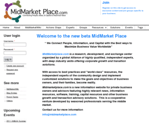 midmarket.info: Welcome to the new beta MidMarket Place | Midmarketplace.com
