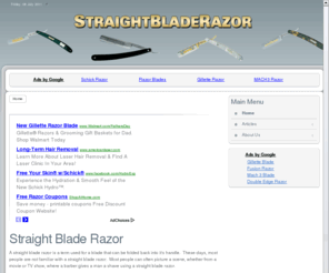 straightbladerazor.com: Straight Blade Razor - Shop for prices and reviews - Buy today
Straight Blade Razor - including how to shave with a straight razor.  Shop for the best prices and reviews on Feather blades, sharpeners, sets, and more.