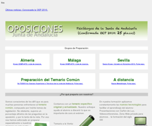 andaluciaoposiciones.com: Oposiciones Psicólogos Junta de Andalucia, Cuerpo Superior Facultativo, Ciencias Sociales y del Trabajo
Web dedicada a la preparación de Oposicones a los Cuerpos Superiores Facultativos de la Junta de Andalucía: Psicólogos & Ciencias Sociales y del Trabajo.