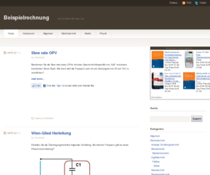 beispielrechnung.org: Beispielrechnung
Beispiel Aufgaben aus den Bereich Physik, Mathe und Technik mit kompletten Lösungsweg.