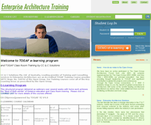 enterprisearchitecturetraining.com: Enterprise Architecture Training  online TOGAF e-learning program  certification as enterprise architect within TOGAF
Enterprise Architecture Training provides an online Togaf e-learning program where you will be certified as an enterprise Architect within the TOGAF certification program. Assistance will be given by a mentor who will be assigned to you post registration. We take off where the Zachman Framework stops. We offer a practical and step-by-step cook book approach to implementing Zachman and TOGAF (The Open Group Architectural Framework).