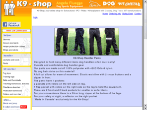 gappay.net: Welcome to k9shop.ca
 Dogsport and Police Dog  Equipment