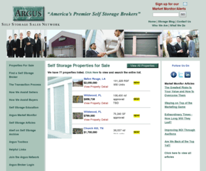 argus-selfstorage.com: Argus - America's Premier Self Storage Brokers
Argus Self Storage Sales Network specializes in the Buying and Selling of Self Storage Real Estate