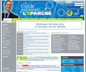 guideindependantepargne.com: Epargne, placement assurance-vie, livret A  Z, bourse : guide de l'pargne
Epargne, Livret A  Z et placement financier : Le guide indpendant de l'pargne vous permet de retrouver les offres de placements financiers : assurance-vie, livret pargne, bourse, compte rmunr, PERP. Tous les dtails pour gagner plus d'intrts avec votre argent !